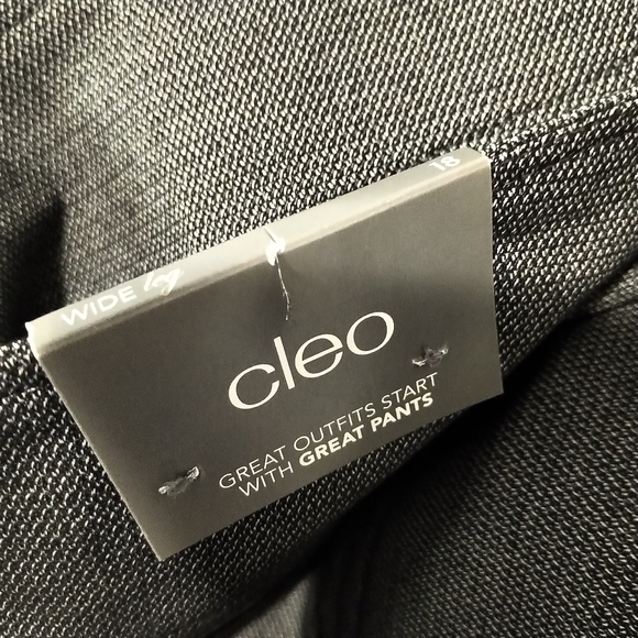 NWT 18 Cleo Wide straight leg dress pant trouser tweed black gray print - Picture 3 of 7
